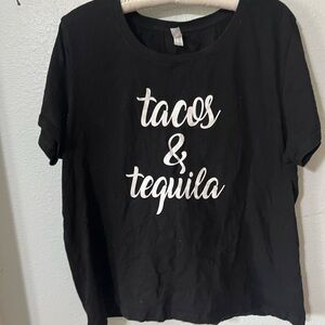 Black T-Shirt with White Print